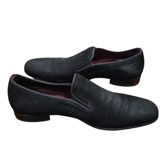 Mezlan Crespi Venetian Loafers Men’s 10M Black Glass Suede Slip-On Dress Shoes main image 10